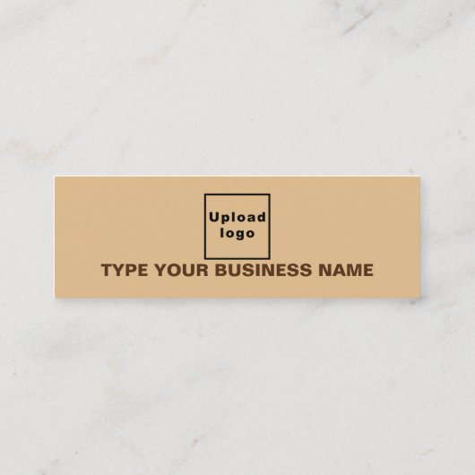 プレーン文字デザインライトブラウンの前面 スキニー名刺 (裏面)