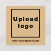 プレーン文字デザインライトブラウンの前面 スクエア名刺 (裏面)