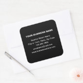 プレーン文字ビジネスブランドのブラックスクエアステッカー スクエアシール (封筒)