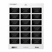 プレーン文字ビジネスブランドオンブラック住所 シール (フルシート)