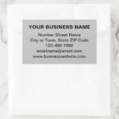 プレーン文字ビジネスブランドonグレー 長方形シール (バッグ)