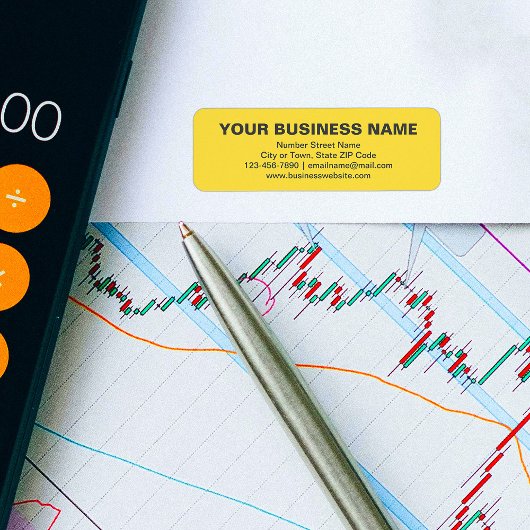 プレーン文字ブランドオンイエロー差出人住所 ラベル