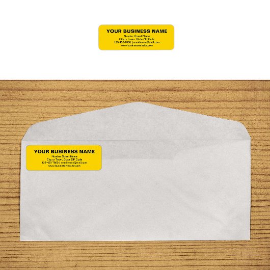 プレーン文字ブランドオンイエロー差出人住所 ラベル