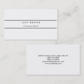 プレーン洗練されたグレーホワイトシンプルプロフェッショナル 名刺 (正面/裏面)