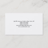 プレーン洗練されたグレーホワイトシンプルプロフェッショナル 名刺 (裏面)