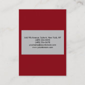 プレーン洗練されたシルバーグレーレッドプロフェッショナル 名刺 (裏面)