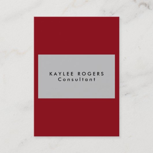 プレーン洗練されたシルバーグレーレッドプロフェッショナル 名刺 (正面)