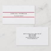 プレーン洗練されたレッドホワイトシンプルプロフェッショナル 名刺 (正面/裏面)