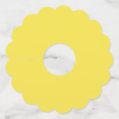 プレーン無地のカラーのコーンのパステルイエロー ワイングラスタグ (裏面)