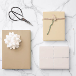 プレーン無地の小麦リネンタンシェード3トーン ラッピングペーパーシート