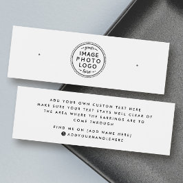 プレーン白カスタム色ロゴのスタッドイヤリングディスプレイカード