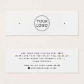 プレーン白カスタム色ロゴのスタッドイヤリングディスプレイカード (正面&裏面)