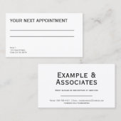 プレーン白シンプルアポイントメントカード 名刺 (正面/裏面)