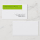 プレーン白黒グリーン魅力的な名刺 名刺 (正面/裏面)