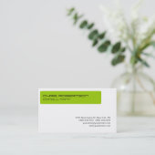 プレーン白黒グリーン魅力的な名刺 名刺 (スタンド正面)