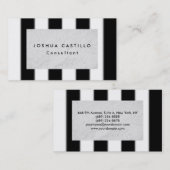 プレーン白黒グレイストライプのプロフェッショナル 名刺 (正面/裏面)