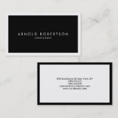 プレーン白黒シックプロフェッショナル名刺 名刺 (正面/裏面)