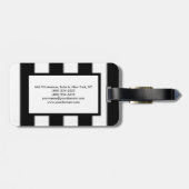 プレーン白黒ストライプのプロフェッショナル ラゲッジタグ (裏面横)