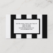 プレーン白黒ストライプのプロフェッショナル 名刺 (裏面)