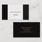 プレーン白黒ストライプ名刺 名刺 (正面/裏面)