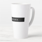 プレーン白黒プロフェッショナルミニマリスト名 カフェラテマグ (右アングル)