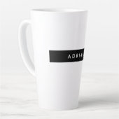 プレーン白黒プロフェッショナルミニマリスト名 カフェラテマグ (左アングル)