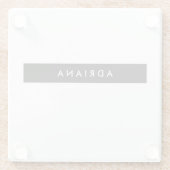 プレーン白黒プロフェッショナルミニマリスト名 ガラスコースター (裏面)