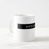 プレーン白黒プロフェッショナルミニマリスト名 コーヒーマグカップ (正面左)