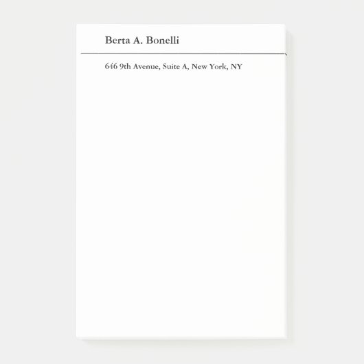 プレーン白黒ミニマルモダンリスト ポストイット (正面)