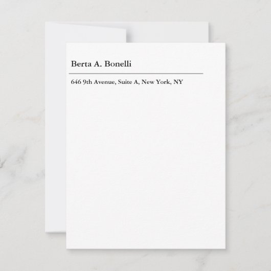 プレーン白黒ミニマルモダンリスト 出欠カード (正面)