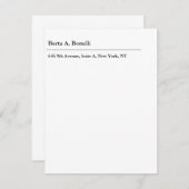 プレーン白黒ミニマルモダンリスト 出欠カード (正面/裏面)