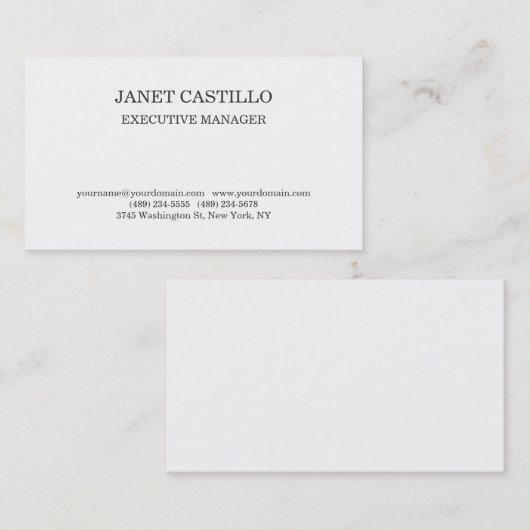 プレーン白黒モダンプロフェッショナルパーソナル 名刺 (正面/裏面)