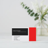 プレーン白黒レッド写真用名刺 名刺 (スタンド正面)