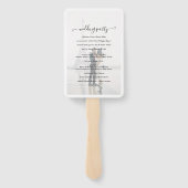 プレーン白黒Vellumフォト結婚式 プログラム ハンドファン (裏面)