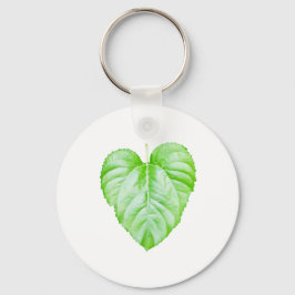 プレーン美しいリーフレットボタン キーホルダー