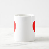 プレーン赤いハート コーヒーマグカップ (中央)