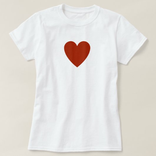 プレーン赤いハート Tシャツ (デザイン正面)