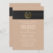 プレーン金ゴールドジャスティススケール法科卒業 招待状 (正面/裏面)