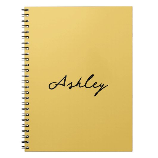 プレーン金ゴールドスクリプパーソナライズされたト ノートブック (正面)