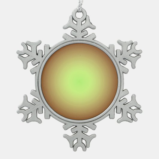 プレーン金ゴールドデザイン>クリスマスオーナメント スノーフレークピューターオーナメント (正面)