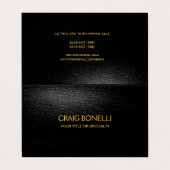 プレーン金ゴールドブラックのグレーモダンカラー 名刺 (外部フラット)