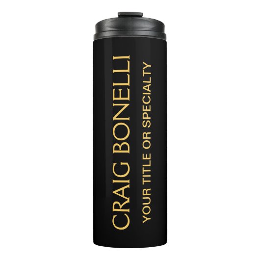 プレーン金ゴールドブラックカラーミニマルモダンリスト タンブラー (正面)