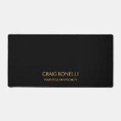 プレーン金ゴールドブラックカラーミニマルモダンリスト デスクマット (正面)