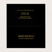 プレーン金ゴールドブラックカラーミニマルモダンリスト 名刺 (外部フラット)