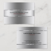 プレーン金属銀デザインステンレス鋼の外観 名刺 (正面/裏面)