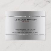 プレーン金属銀デザインステンレス鋼の外観 名刺 (裏面)