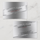 プレーン金属銀デザインステンレス鋼の外観 名刺 (正面/裏面)