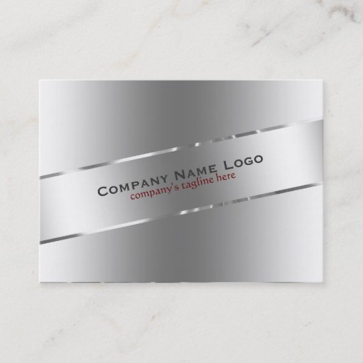 プレーン金属銀デザインステンレス鋼の外観 名刺 (正面)