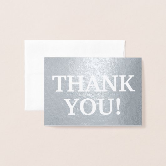 プレーン銀箔「ありがとう!」 カード (封筒付き正面)