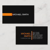 プレーン黒オエレガントレモダンンジ 名刺 (正面/裏面)